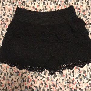 Black Lace Crochet Shorts Size M